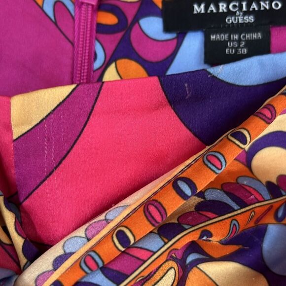 MARCIANO X Guess Collab Silky Wide Leg Wrap Pants Gypset Flowy Tulum Sz 2 - Picture 12 of 13